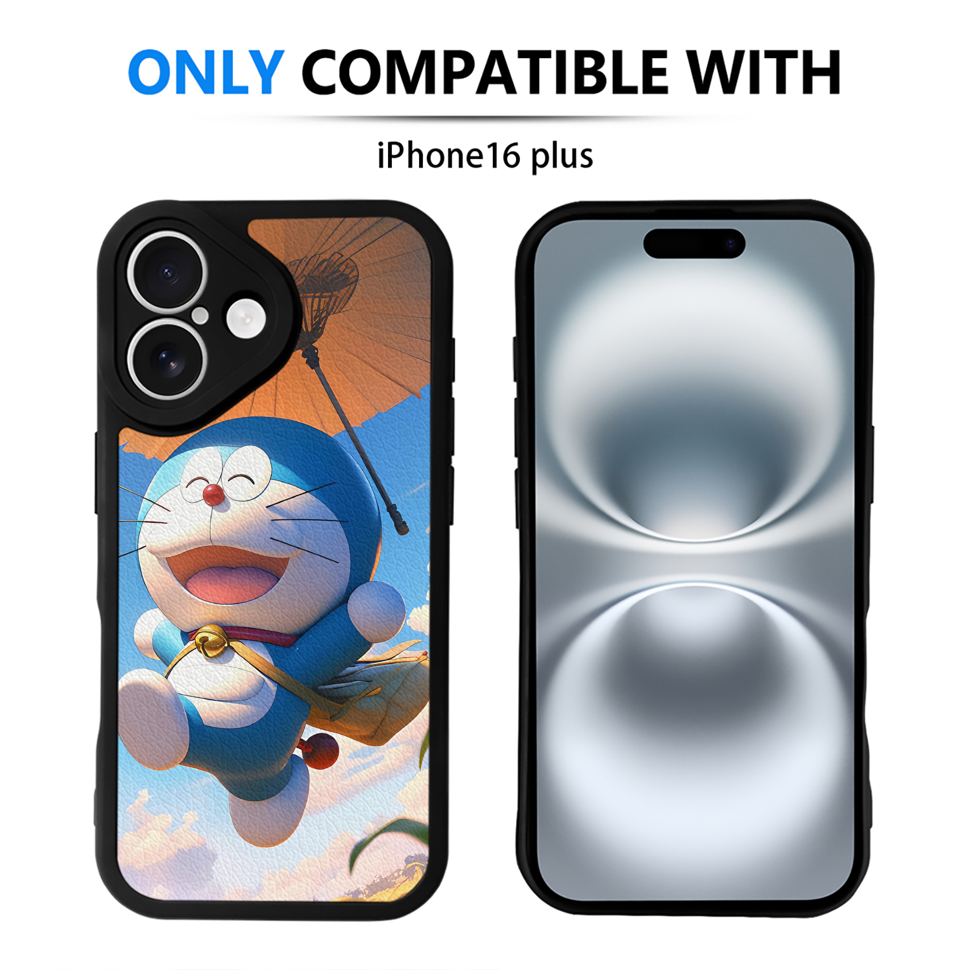 （画像用） ドラえもん Doraemon 【iPhone 16シリーズ対応】シリコンスマホケース（レザー調） 材質：シリコン